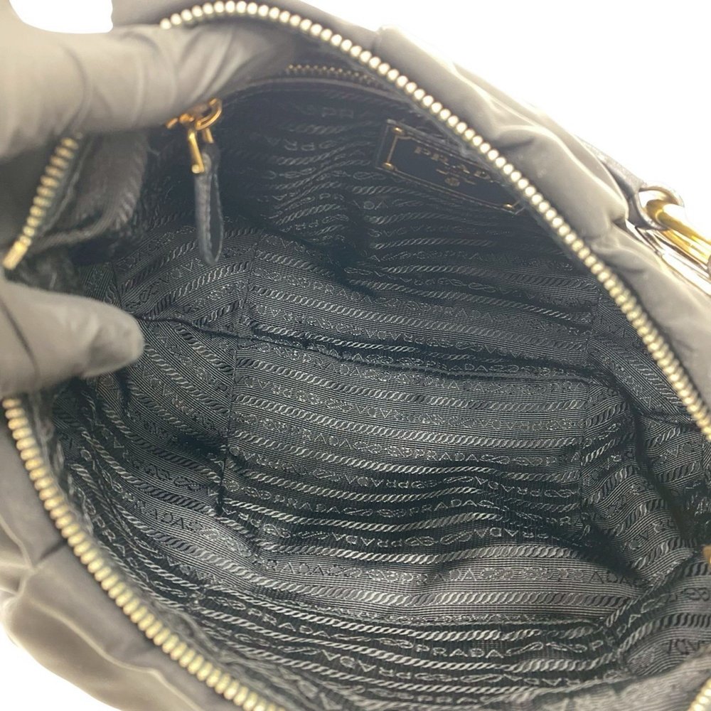 PRADA Prada Triangle Logo Hardware Leather Tessuto Nylon Semi-Shoulder Tote B... - Picture 9 of 10